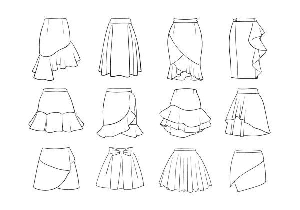 Юбка раскраска для детей