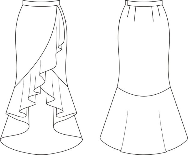 Технический эскиз юбки