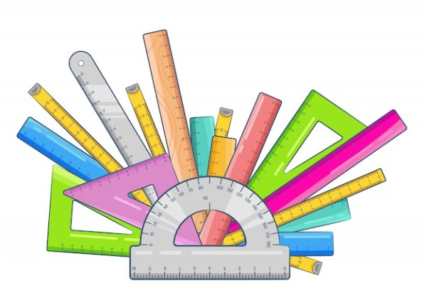Школьные принадлежности на прозрачном фоне