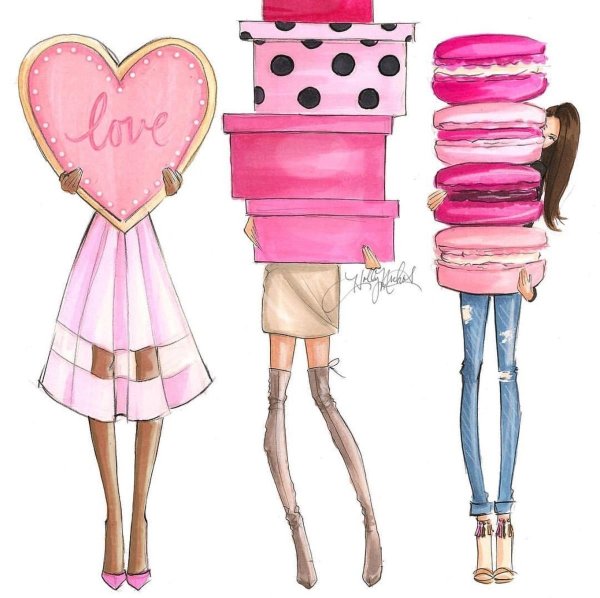 Девочка с розовыми волосами в очках