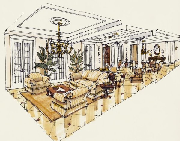 Эко стиль интерьер скетчи