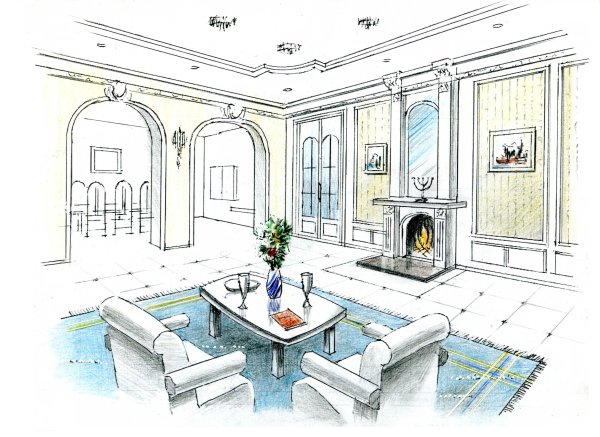 Эскиз интерьера в стиле Барокко