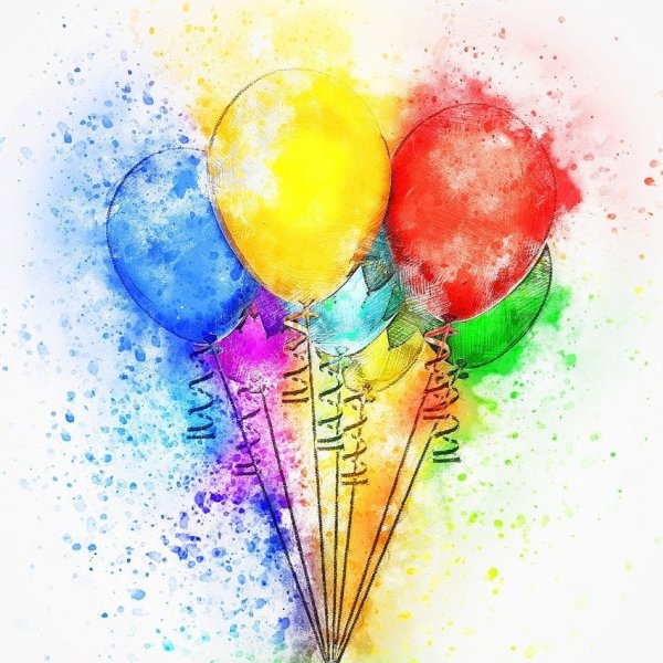 Акварельный воздушный шар