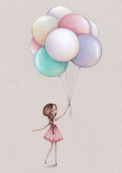 Картина с воздушными шарами