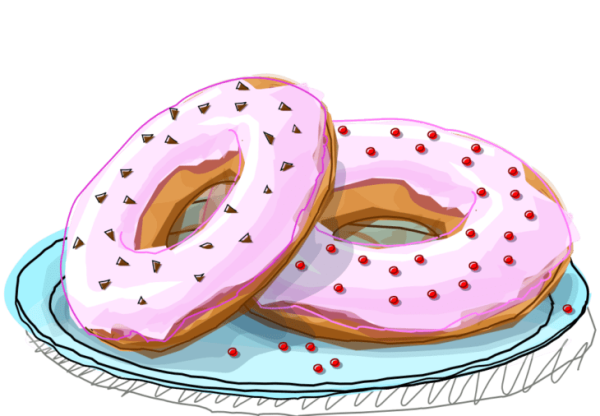 Пончик рисунок для срисовки