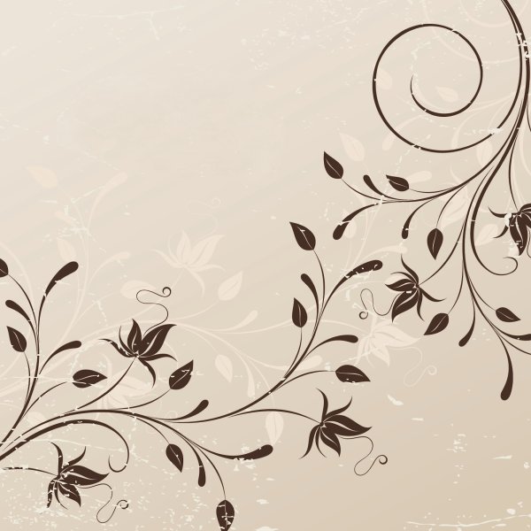 Бежевый фон с цветочным орнаментом