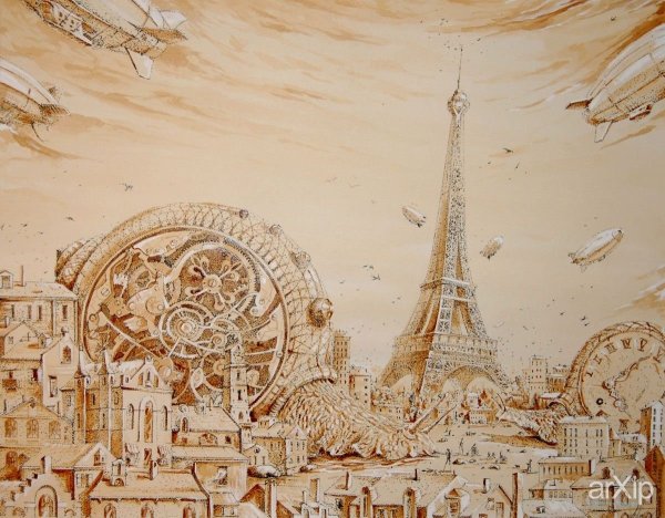 Фрески на стену сепия