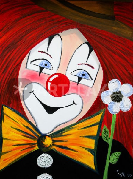 Клоун гуашью