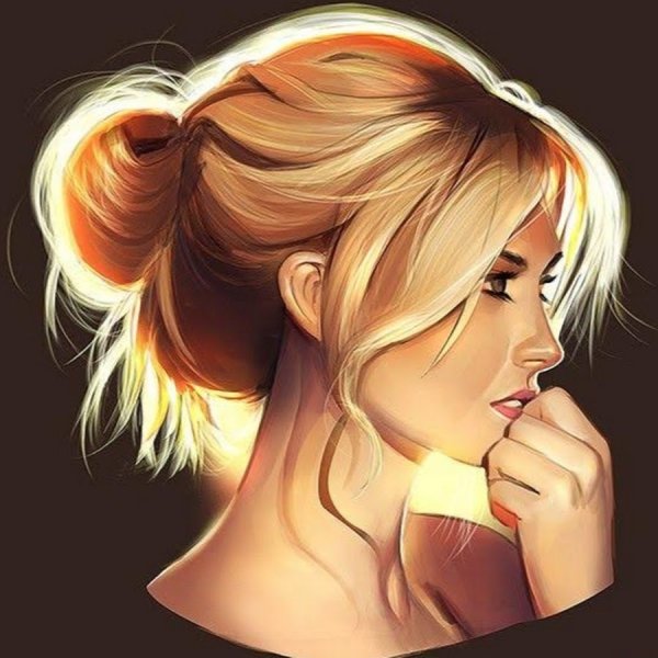 Нарисованная девушка в очках