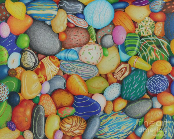 Цветные морские камешки