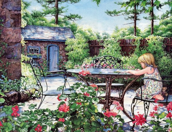 Лето на даче живопись