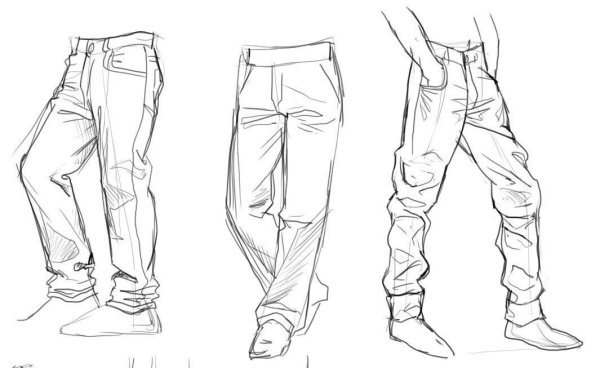 Мужская аниме брюки референс