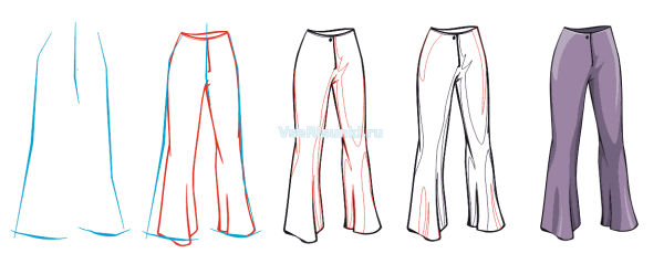 Брюки женские рисунок карандашом