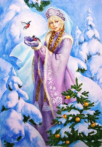 Красочный рисунок Снегурочки