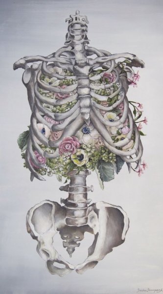 Скелет с цветами внутри