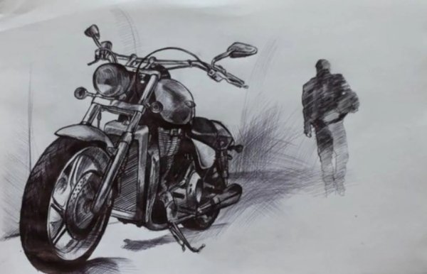 Мотоцикл рисунок простой