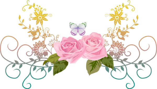 Цветочный узор на прозрачном фоне