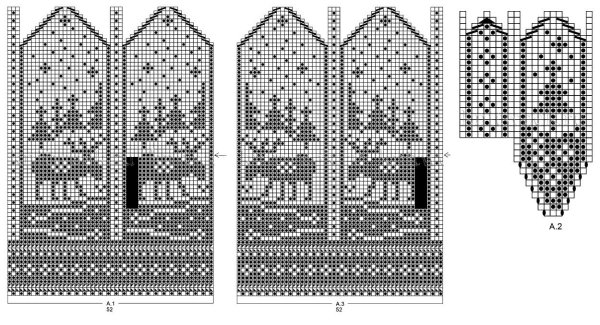Жаккардовые узоры спицами со схемами простые и красивые для варежек