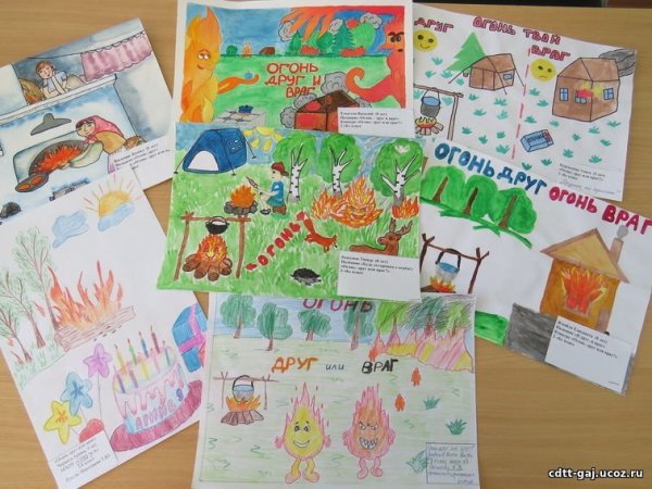 Пожарный спасает ребенка рисунок