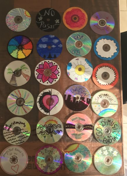 Разукрашенные диски на стену