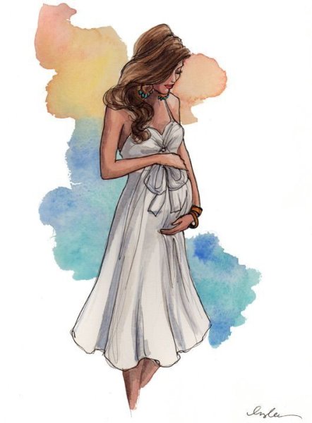 Силуэт беременной девушки