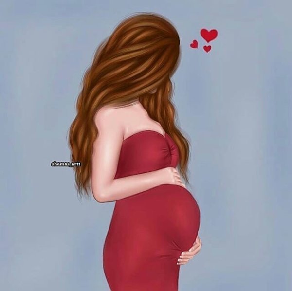 Рисунок беременной девушки