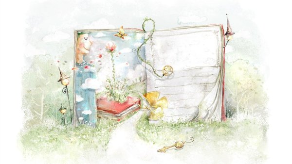 Акварельный рисунок для детского альбома