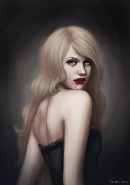 Светловолосая вампирша