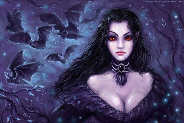 Черноволосая вампирша