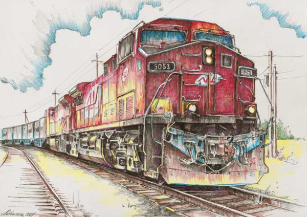 Красивые рисунки поездов