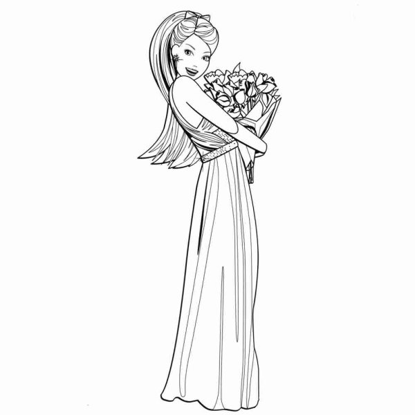 Срисовать Барби в полный рост