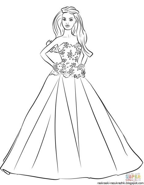 Раскраски для девочек Барби