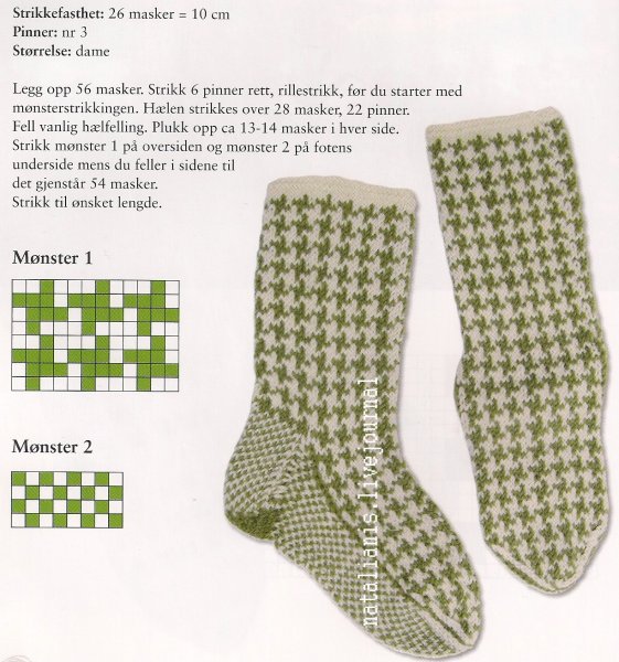 Жаккард для мужских носков спицами схемы