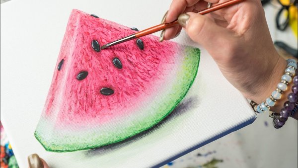 Арбуз красками