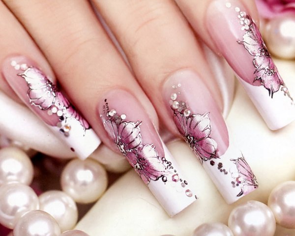 Свадебный дизайн ногтей