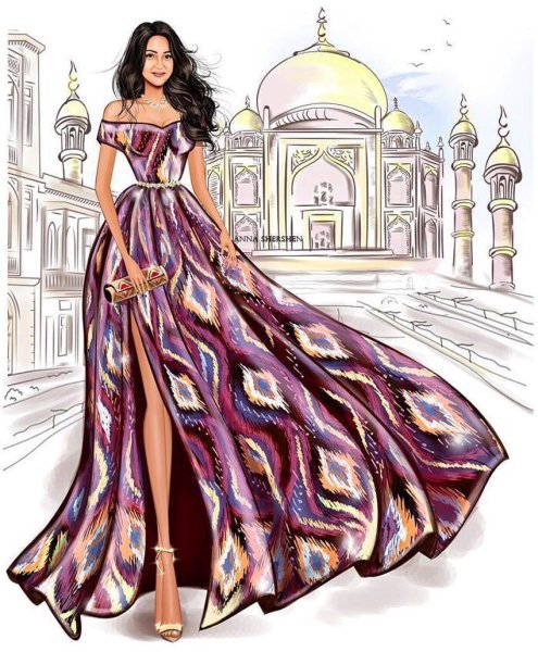 Модные иллюстрации модных девушек