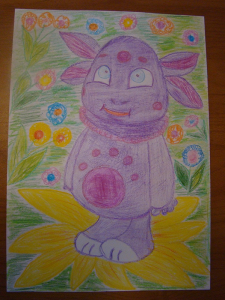 Трафарет Лунтика для рисования