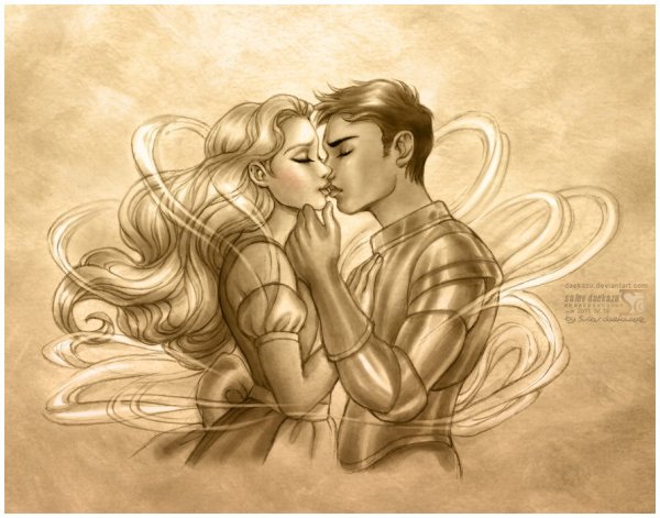 Рисованные влюбленные