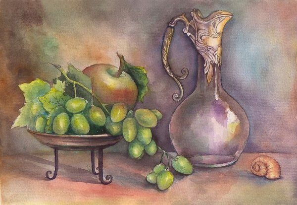 Натюрморт с фруктами легкий