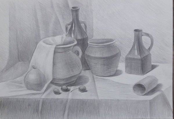 Натюрморт рисунок карандашом