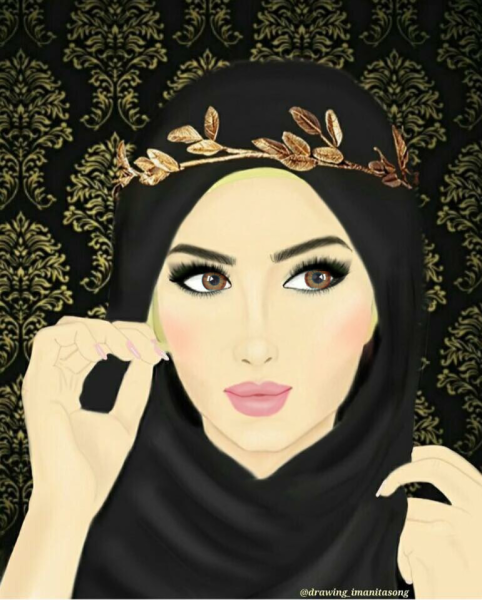 Раскраска девушка в хиджабе