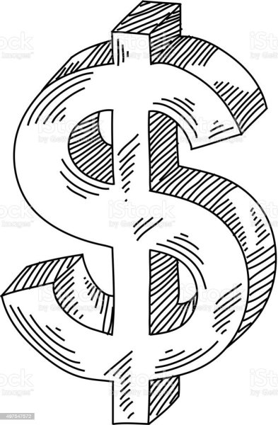 Нарисованный знак доллара