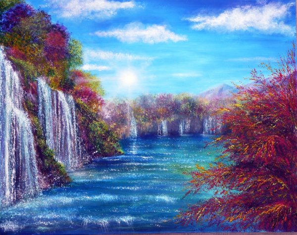 Пейзаж красками