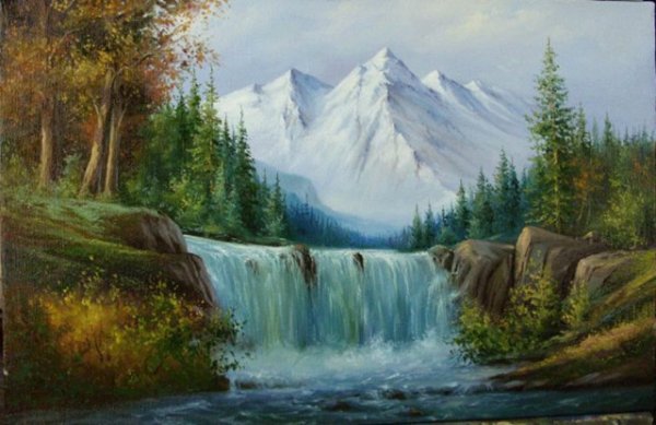 Академический пейзаж горы водопад Базанова