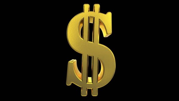 Символ доллара на черном фоне