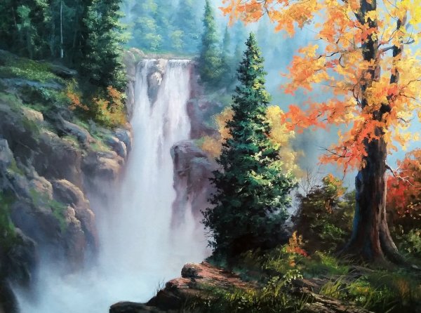 Картины Кевина Хилла водопад