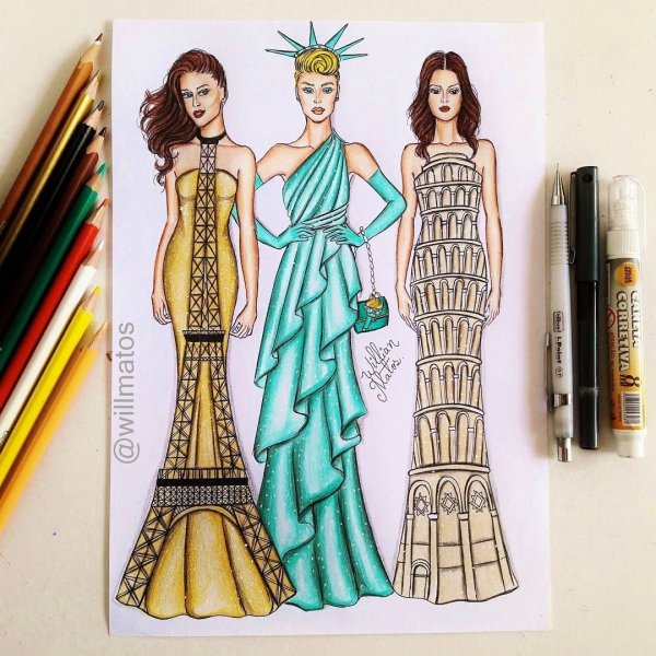 Эскизы платьев