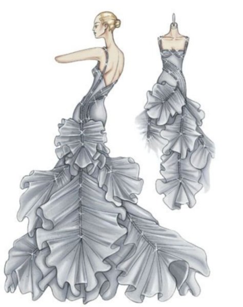 Эскизы вечерних платьев
