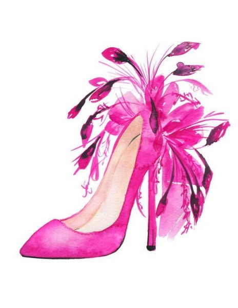 Туфли розовые акварель