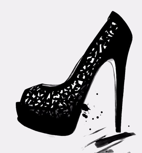 Эскиз туфель на каблуке